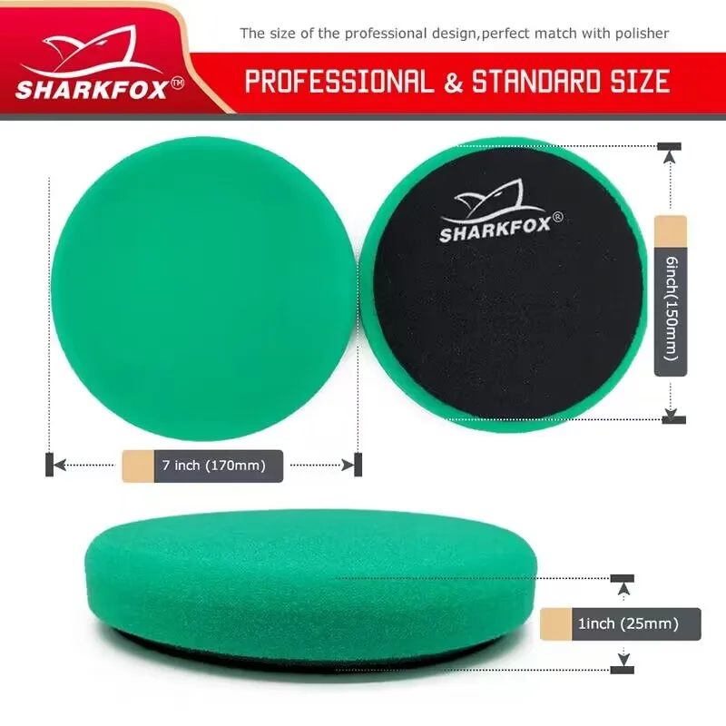 Sharkfox 5 "(125mm) /6"(150mm) almohadillas de pulido de esponja para coche para pulidor de amortiguación de coche DA/RO/GA