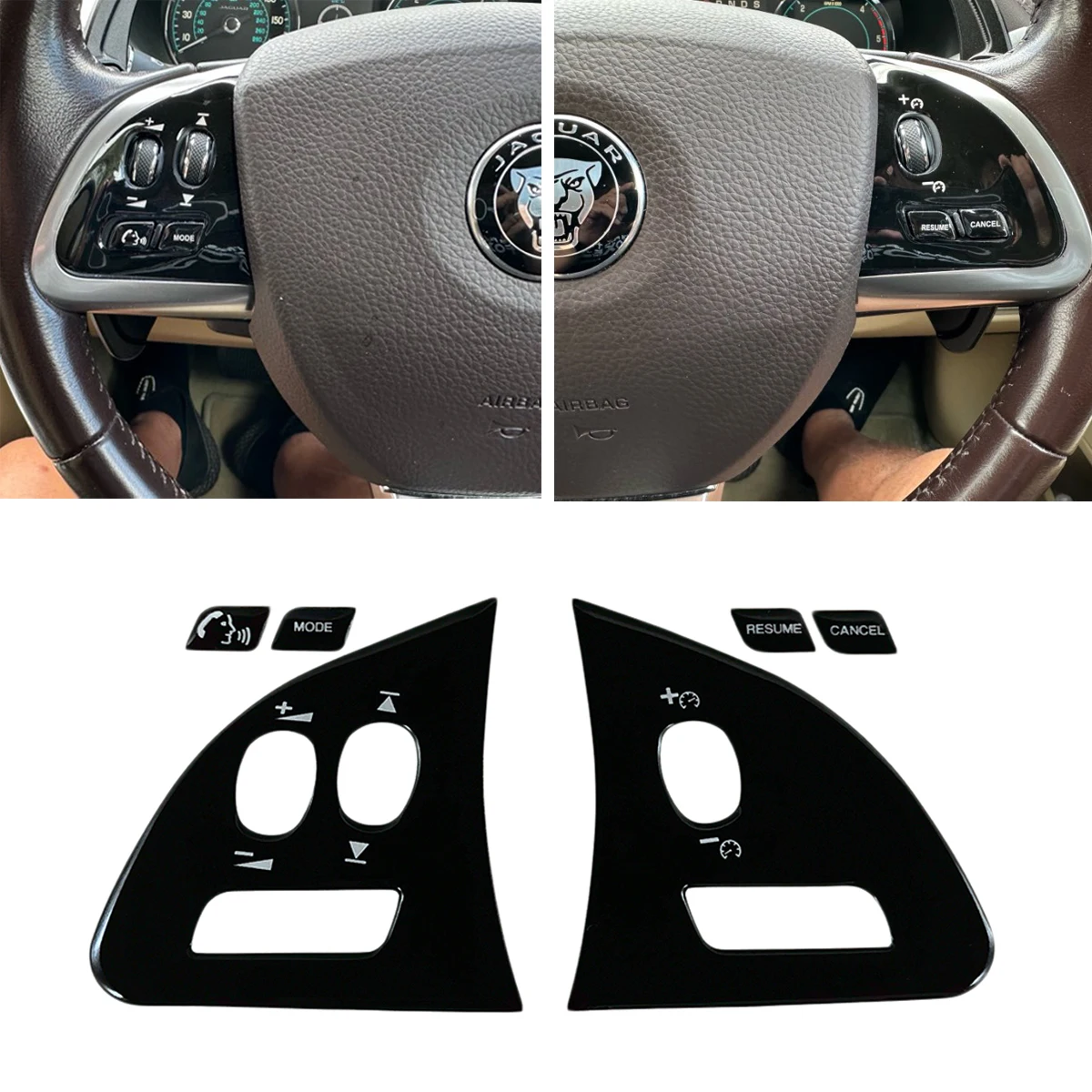 Pegatinas de botón para Jaguar XF, cubiertas negras de 2012 a 2015, accesorios para Jaguar X250, calcomanías de reparación de interruptor de engranaje Interior de CA