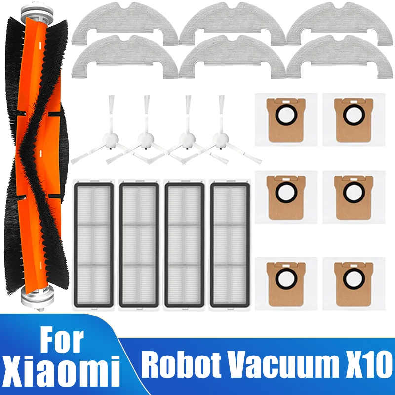 Piezas de repuesto para Robot aspirador Xiaomi X10, cepillo lateral principal, filtro Hepa, paño de mopa, accesorios para bolsa de polvo