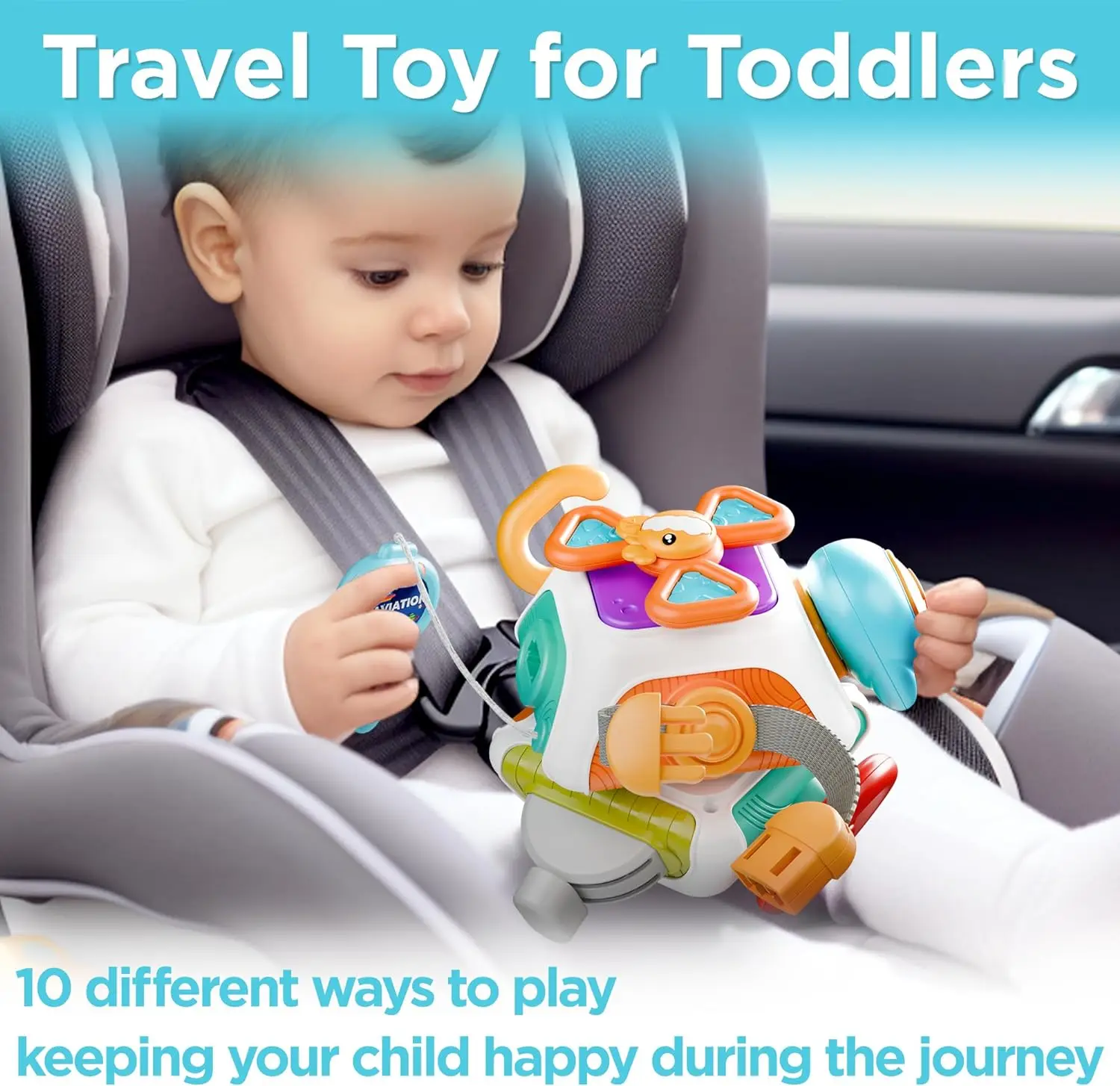 Juguetes sensoriales Montessori para bebé, cubo ocupado, juguete de viaje para actividades, juguetes educativos de aprendizaje para habilidades motoras finas, regalo para niños