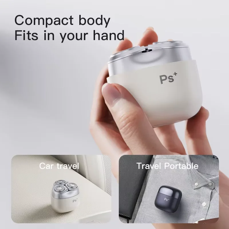 Mini afeitadora eléctrica con triple cuchilla metálica, maquinilla de afeitar portátil con motor de alta velocidad, regalo de viaje para hombres