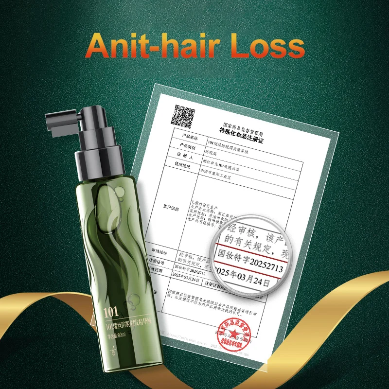 Tónico a prueba de caída del cabello ZHANGGUANG 101 80ml Anti-pérdida de cabello medicina herbaria china terapia tratamiento para la pérdida de cabello esencia