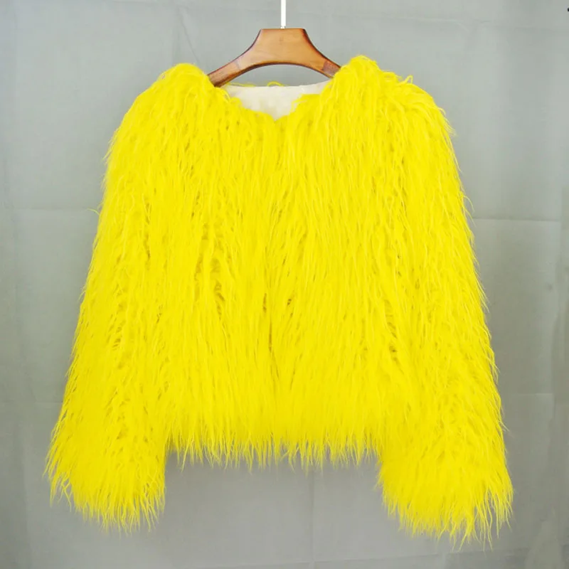 Abrigos de piel para mujer, Top de moda para otoño e invierno, abrigo de piel sintética rosa, chaquetas de piel sintética gruesas y cálidas elegantes para mujer 2022