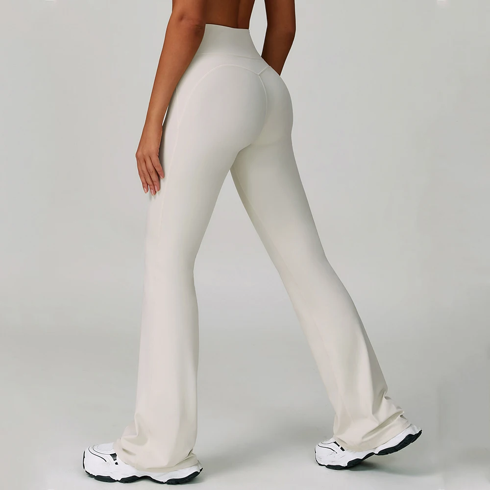 Pantalones de pierna ancha para mujer, mallas deportivas para Yoga, mallas ajustadas para correr, pantalones de entrenamiento con realce de cintura alta, pantalones deportivos para correr y Yoga