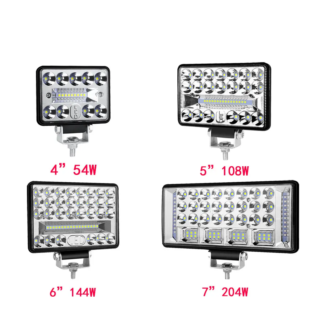 Barra de luz LED de 4 '', 5'', 6'', 7 pulgadas, punto todoterreno, luz de trabajo LED para camión, coche, barco, Tractor, 4x4, faros Atv, 12V, 24V