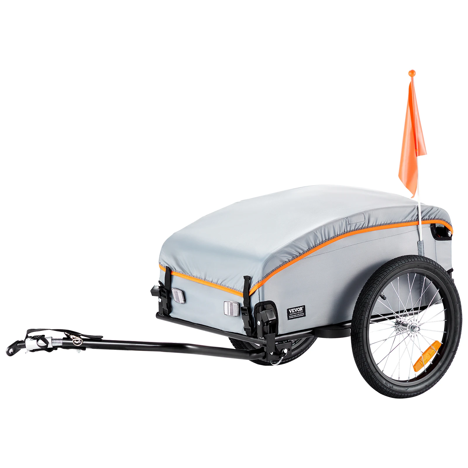 SucceBuy, remolque de carga para bicicleta de 100 libras, carro plegable para bicicleta con cubierta impermeable y reflectores seguros que se adapta a ruedas de bicicleta de 22 "-28"