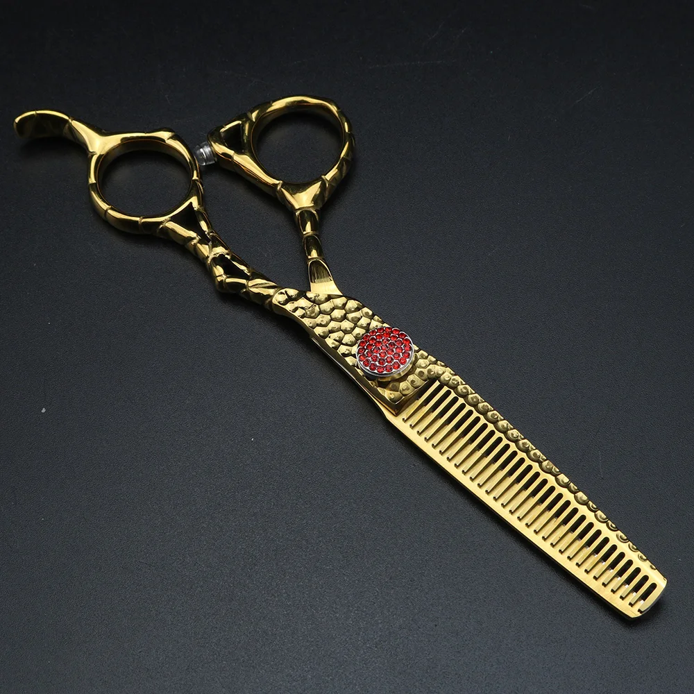 Tijeras para cabello forjado XUANFENG, tijeras de corte y adelgazamiento de acero japonés 440C de 6 pulgadas, tijeras de peluquero