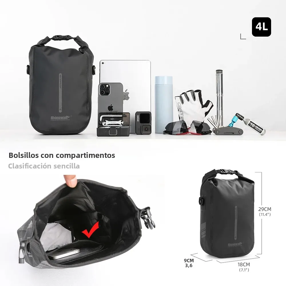 Rhinowalk, 2 uds., bolsa para horquilla de bicicleta, liberación rápida, impermeable, 4L, 6L, paquete frontal de bicicleta, bolsa para vehículo Scooter Eléctrico