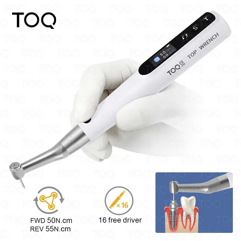 Llave eléctrica de torsión para implante Dental portátil, herramientas de reparación de implantes universales para odontología con tornillos de 16 Uds.
