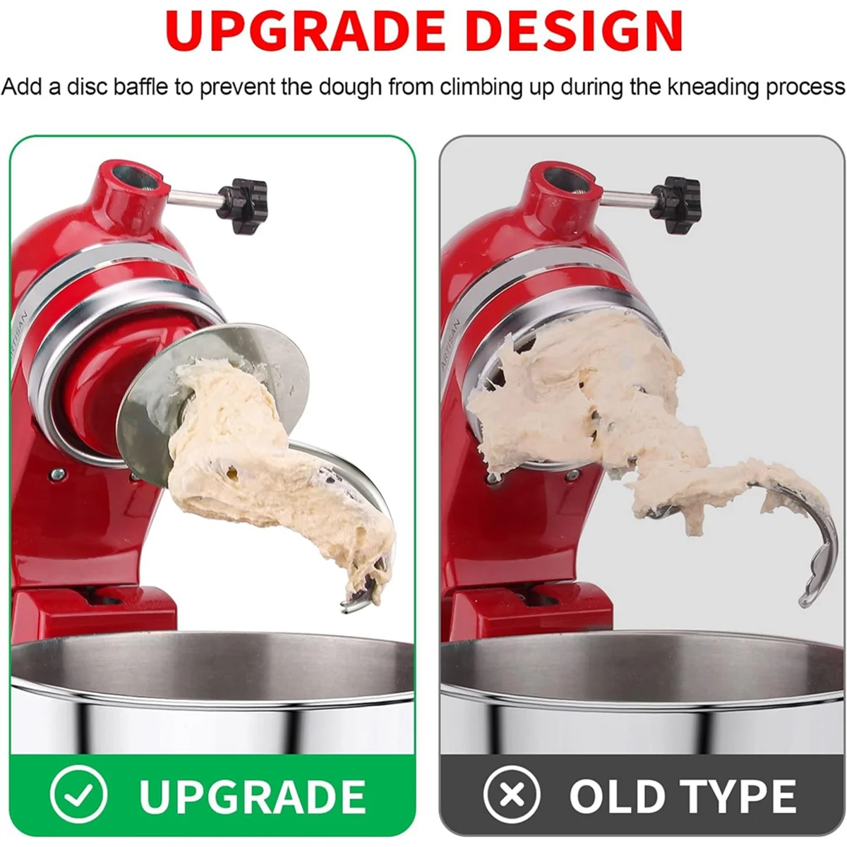 Gancho de masa en espiral de acero inoxidable A78E para batidora de pie KitchenAid, se adapta a tazón mezclador de 4,5-5 QT para