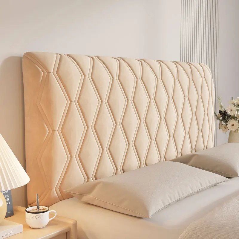 Funda para cabecera de cama cálida de terciopelo, paquete suave y grueso, respaldo para extender la cama, cubierta protectora Universal anticolisión para cabecera