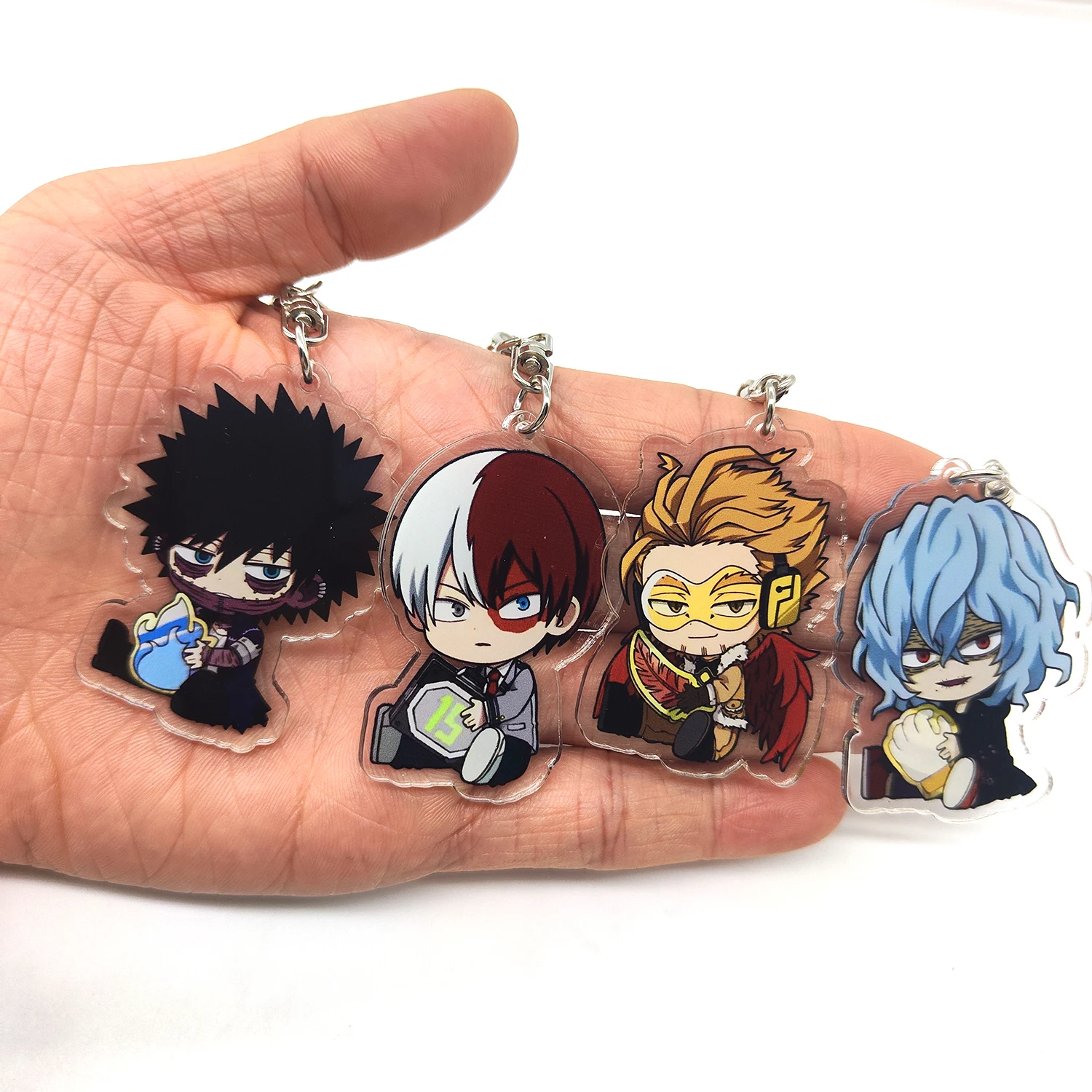 8 unids/set llaveros de Anime My Hero Academy llavero acrílico Izuku Bakugo Katsuki accesorios colgantes lindos regalos de dibujos animados al por mayor