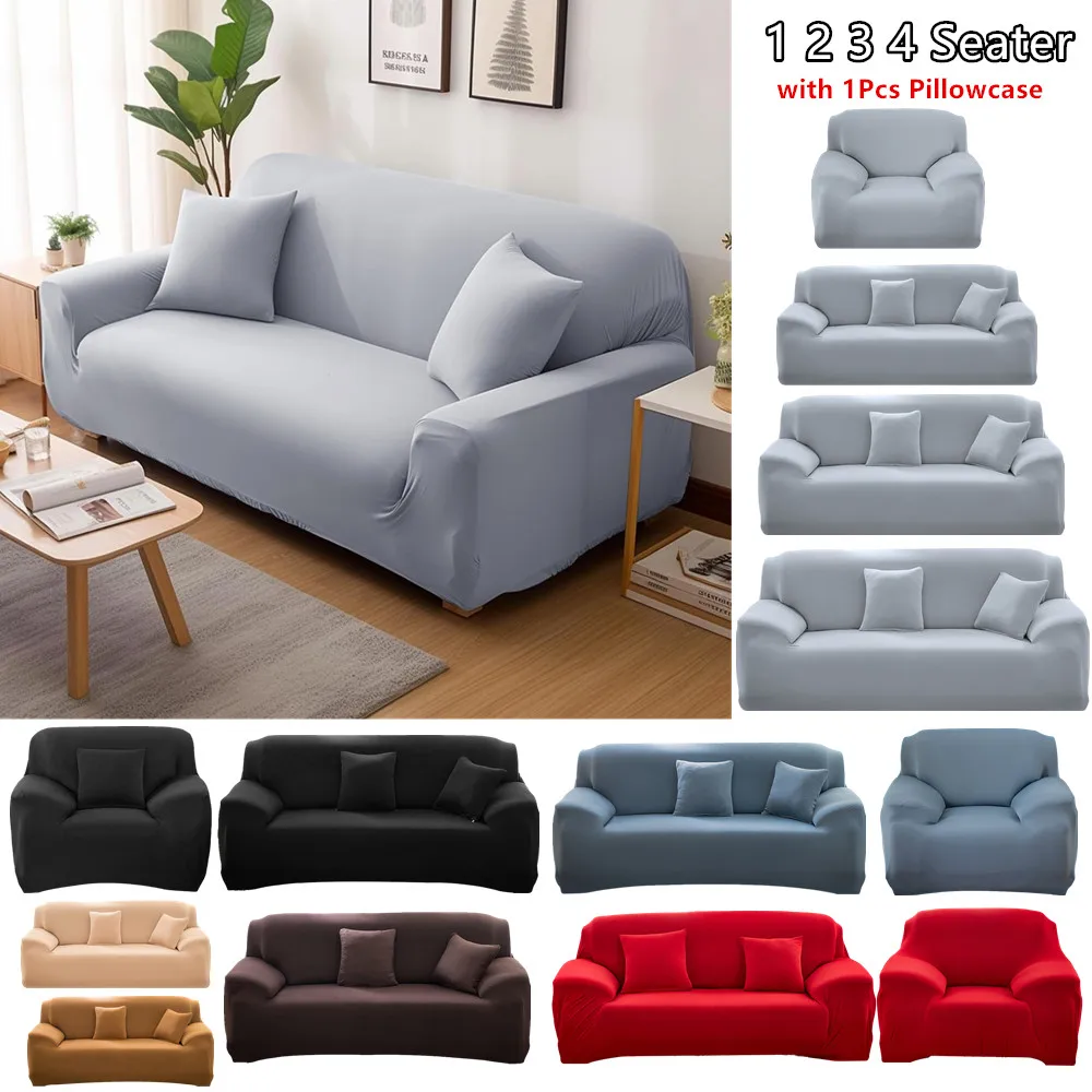 Fundas de sofá elásticas de Color sólido para sala de estar, cubiertas gruesas de esquina seccional, funda de sofá en forma de L, necesita comprar 2 piezas
