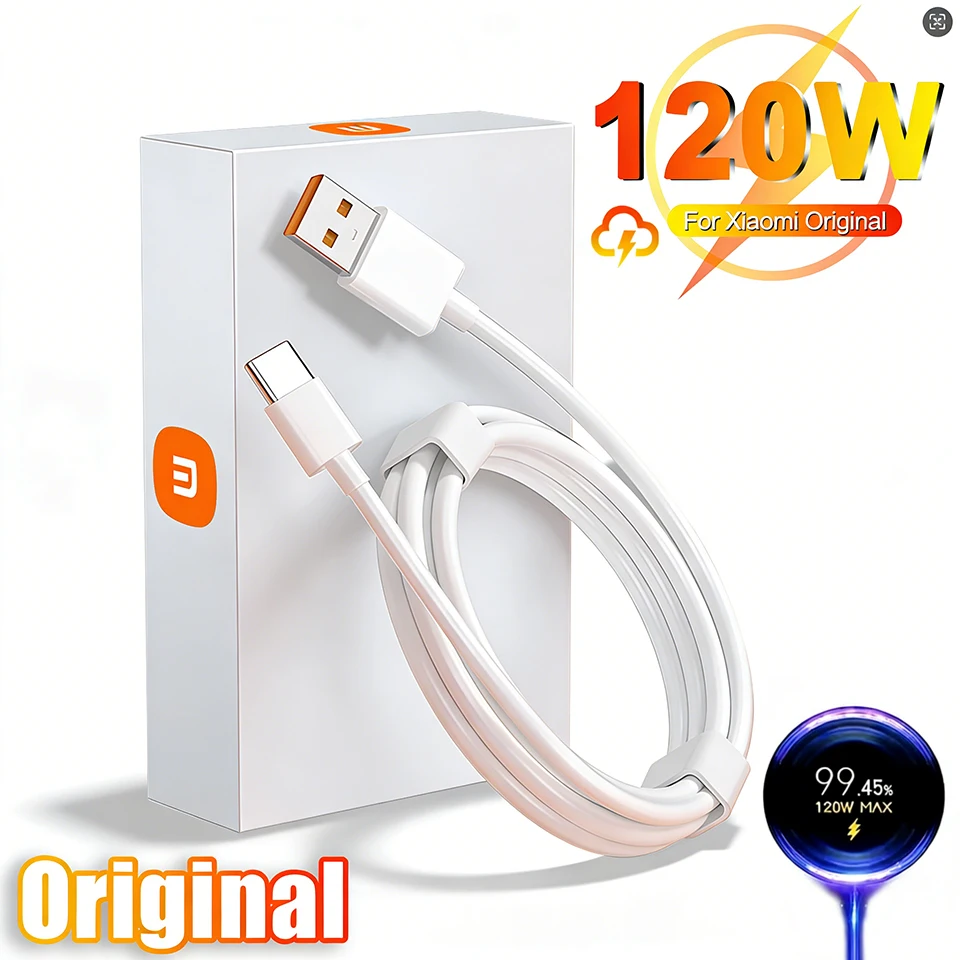 Cable USB Tipo C Original de 120W para Xiaomi, 67W para Mi 17 Pro Max, 14 Ultra, 13T Pro, Redmi Note 15, K90, Poco, Tipo 6A Turbo, Carga Rápida
