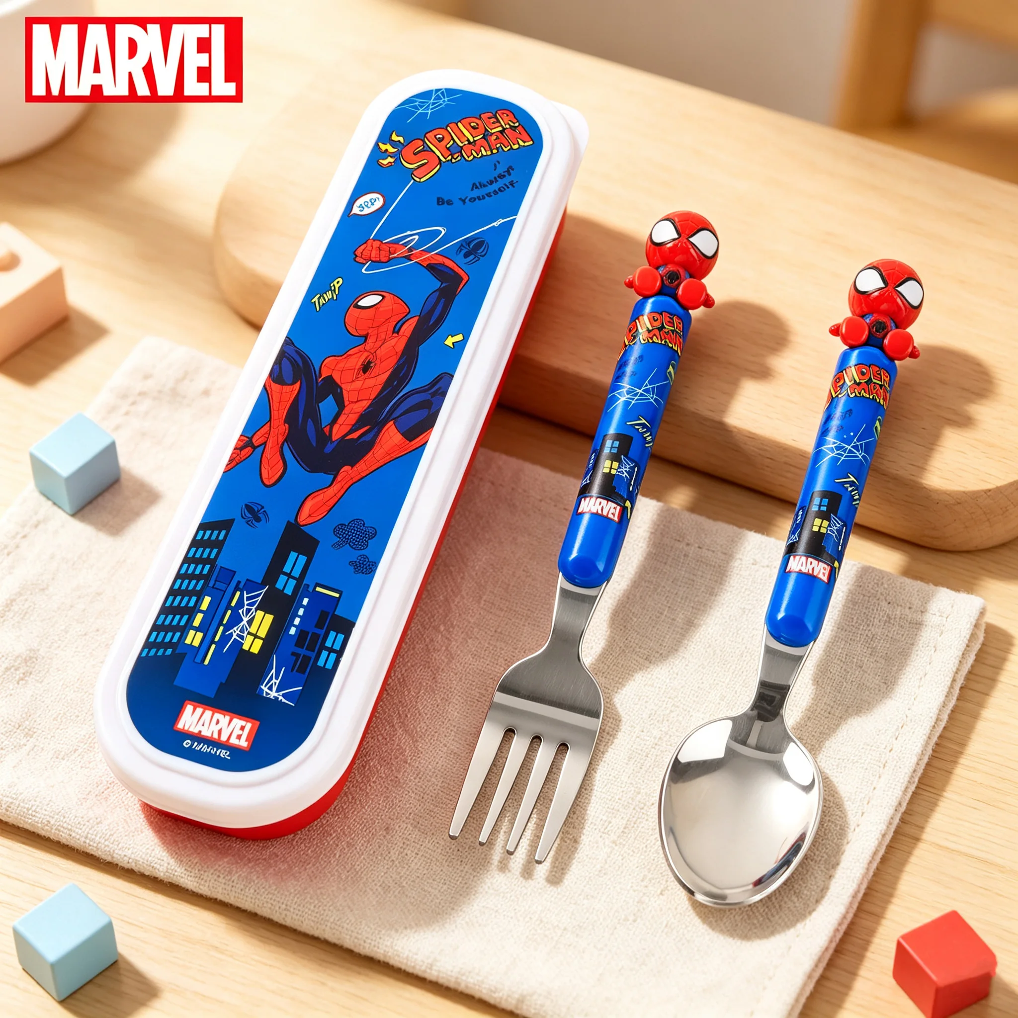 Juego de Cubiertos de Spider-Man, Cuchara, Tenedor, Vajilla de Acero Inoxidable, Utensilios de Comedor, Regalo con Personajes para Fanáticos, Cumpleaños, Días Festivos