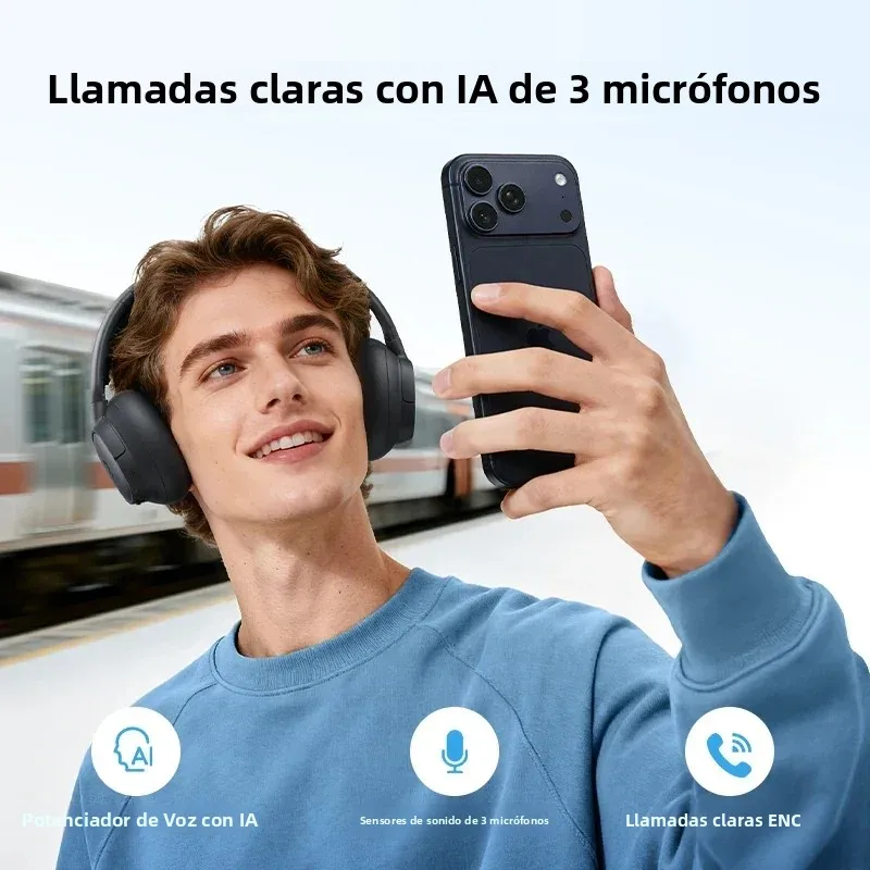 Auriculares Inalámbricos Baseus Bass BH1 NC Lite ANC con Cancelación de Ruido del 95%, Auriculares Bluetooth 6.0, 80H, Sobre la Oreja