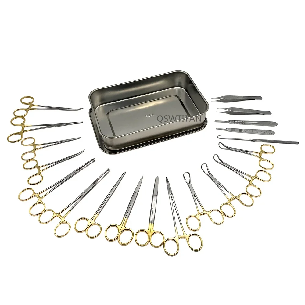 Kit de instrumentos quirúrgicos de tejido suave para mascotas, juego ortopédico
