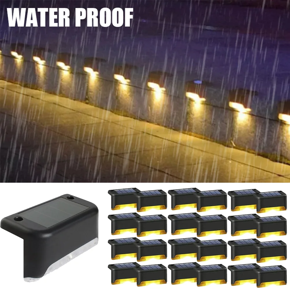 Lámpara de paso Solar LED blanca cálida, luces de jardín para exteriores, decoración de luz impermeable para balcón, Patio, escalera, valla