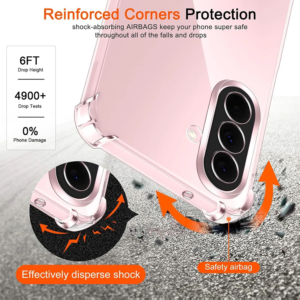 Funda a prueba de golpes para Samsung Galaxy A57 A37 A27 A17 A56 A36 A16 A26 A55 A35 A15 A54 A34 A14 A53 A73 transparente suave ultrafina