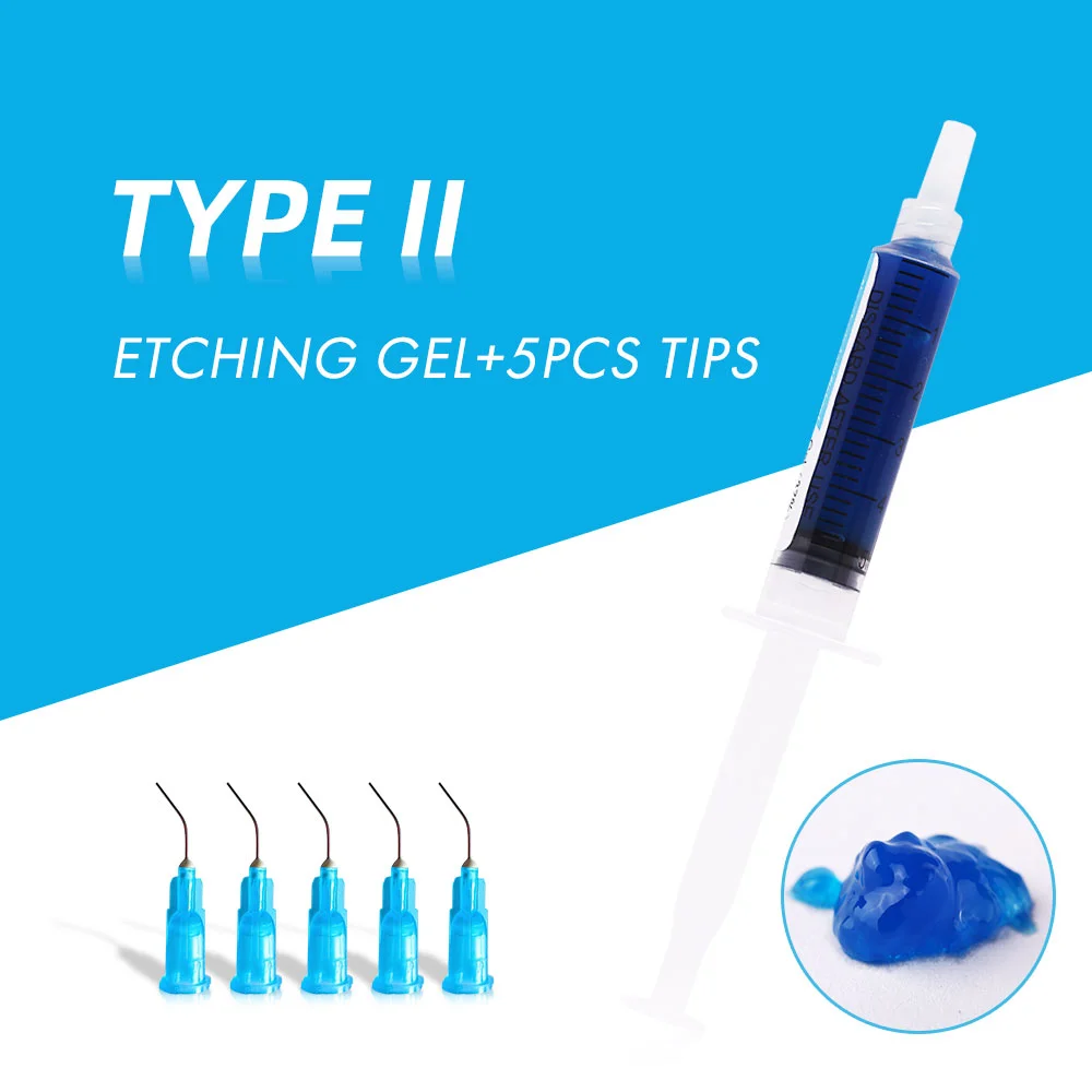 Gel de grabado dental con ácido fosfórico al 32%, 35%, 37% (opciones multimarca y multitamaño: 5ml/10ml/50ml) para adhesión universal + 5 agujas