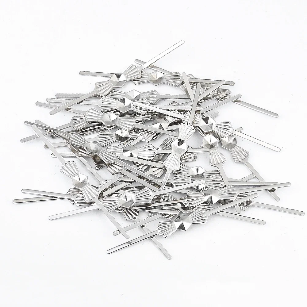 100 Uds Clips de pajarita de Metal hebillas pines de sujeción conector de cuentas de cristal piezas de araña accesorios de lámpara de luz de techo 33/45mm
