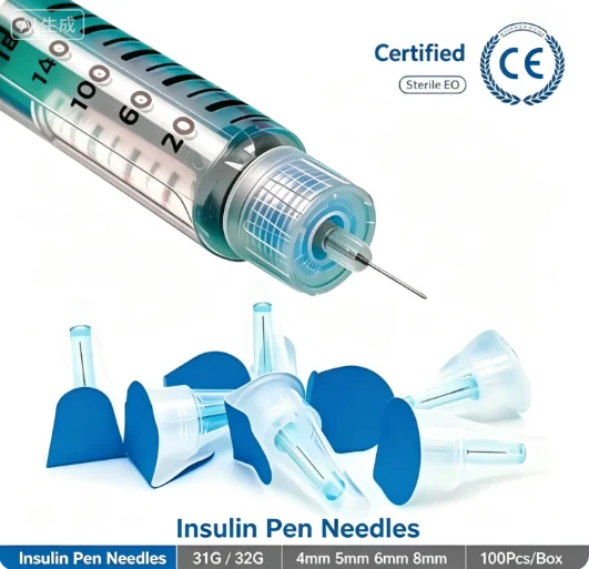 100 Agujas Desechables para Pluma de Insulina 31G 32G 4mm 5mm 6mm 8mm, Pared Ultrafina, Esterilizadas con EO, Compatibles Universalmente con la Mayoría de las Plumas de Insulina, Empaquetadas Individualmente
