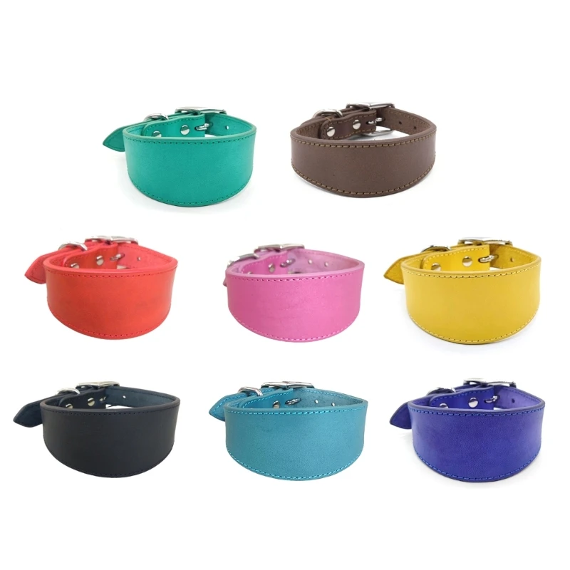 Collar de cuero para perros de raza grande, Collar acolchado suave para cachorros, suministros para mascotas, B03E
