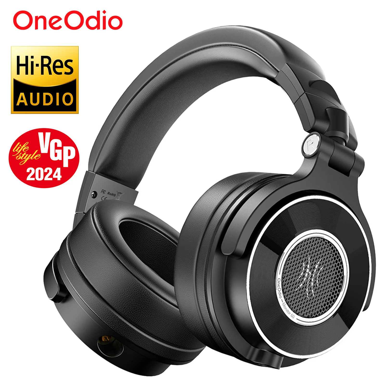 Oneodio Monitor 60 auriculares HiFi con cable auriculares profesionales de estudio DJ auriculares estéreo sobre la oreja con micrófono de Audio de alta resolución