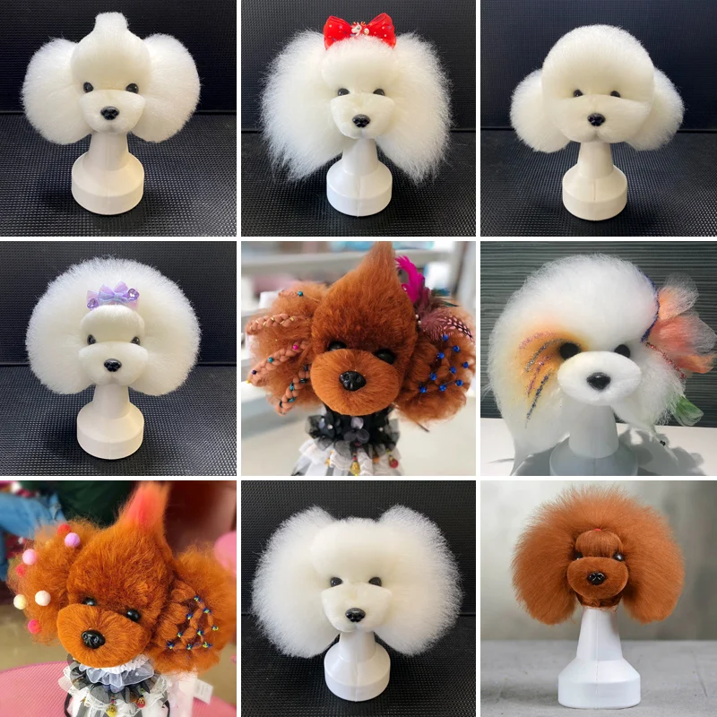Cabeza de Perro de Peluche Simulada para Práctica de Estilistas, Peluquería Canina, Peluca para Perros, Estudio de Peluquería Canina