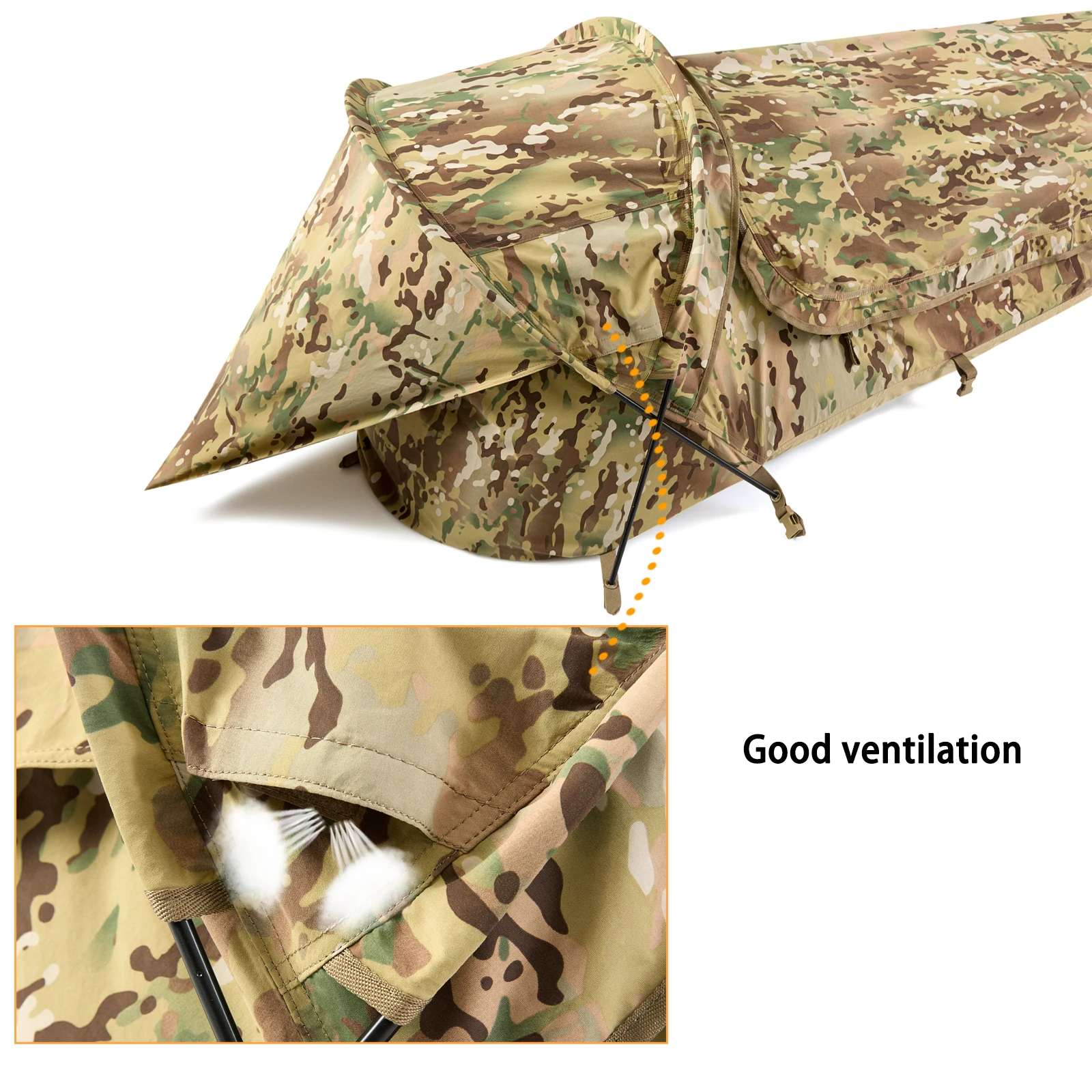Tienda de campaña militar Hideaway Bivy, ligera, impermeable, compacta, de un solo polo, para mochilero y senderismo
