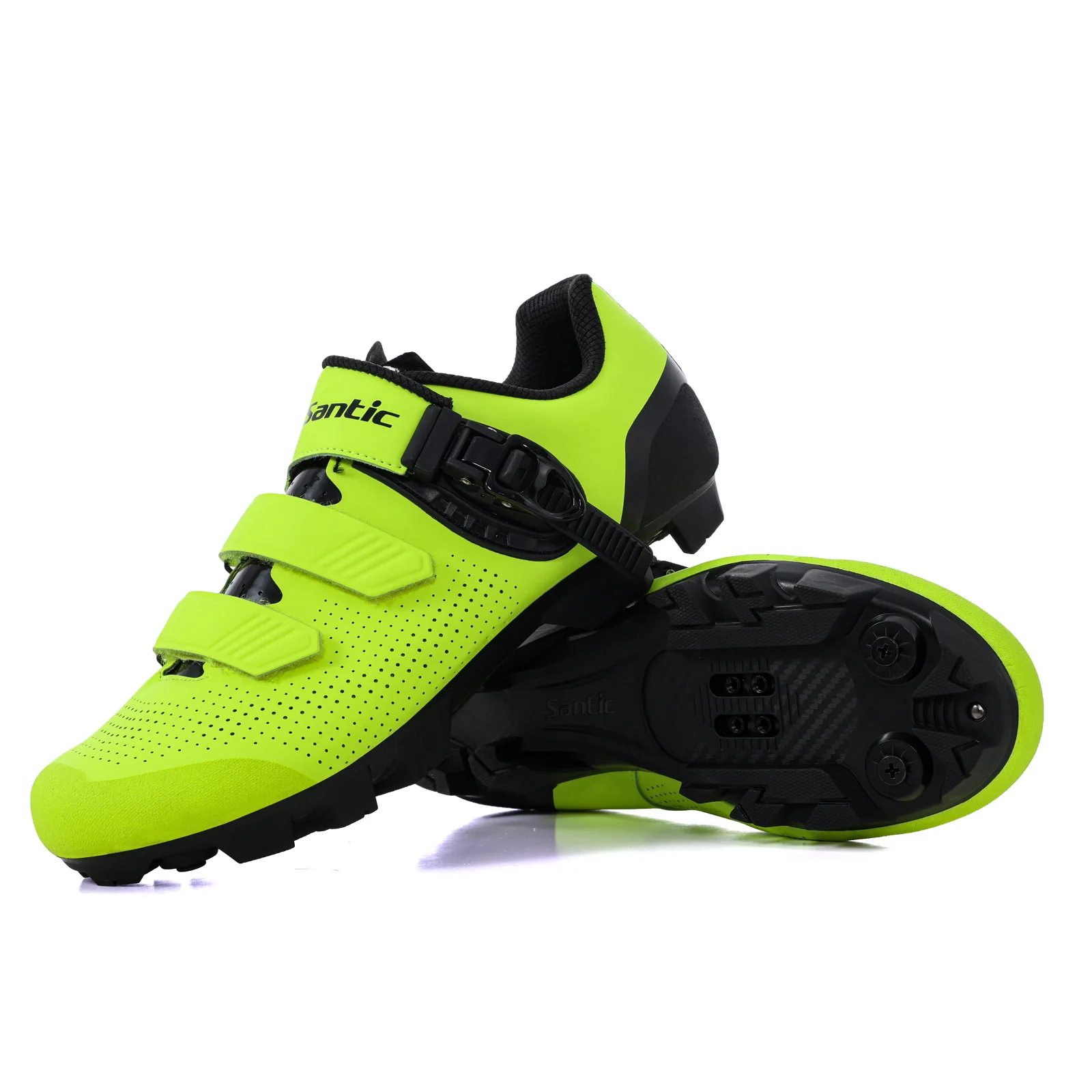 Santic-zapatos de bloqueo para bicicleta de montaña para hombre, zapatillas con bloqueo SPD, accesorios de bicicleta MTB, transpirables, con autosujeción, Unisex