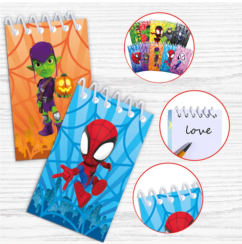 Mini Libreta de Bolsillo con Diseño de Araña Estilo Q, Libreta Portátil, Diario de Bolsillo para Estudiantes, Regalos de Cumpleaños y Festivos