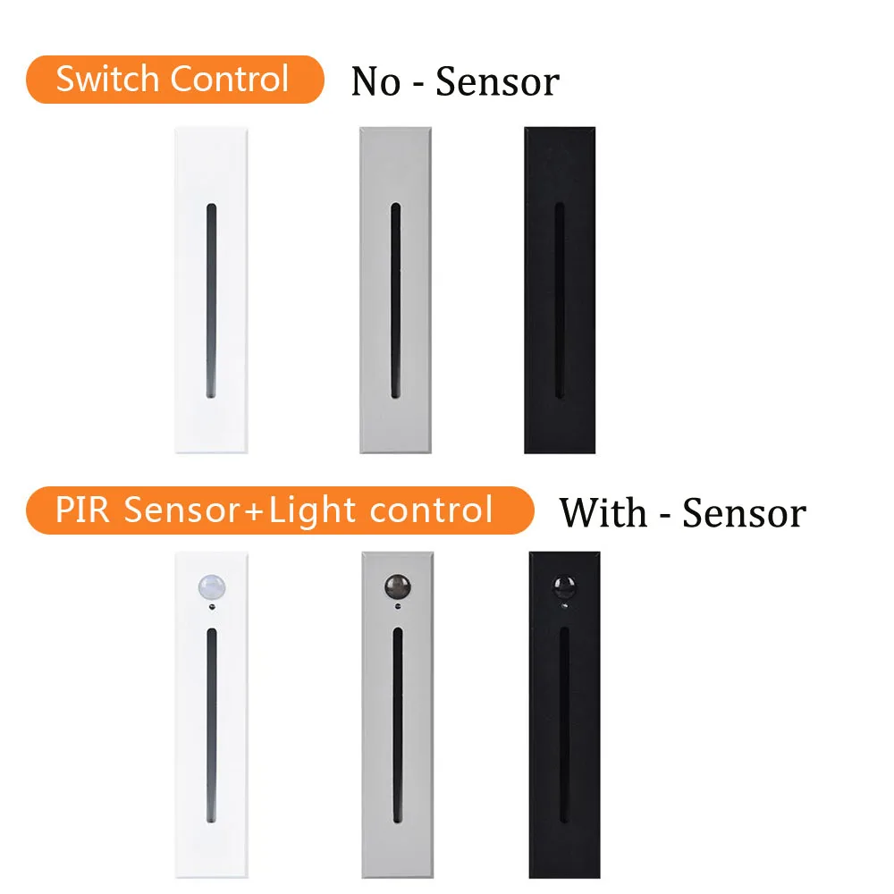 Lámpara de pared Led nocturna con Sensor de movimiento PIR, luz de escalera de 3W, detección de movimiento humano infrarroja delgada, iluminación para escalones, pasillo, escaleras y escaleras