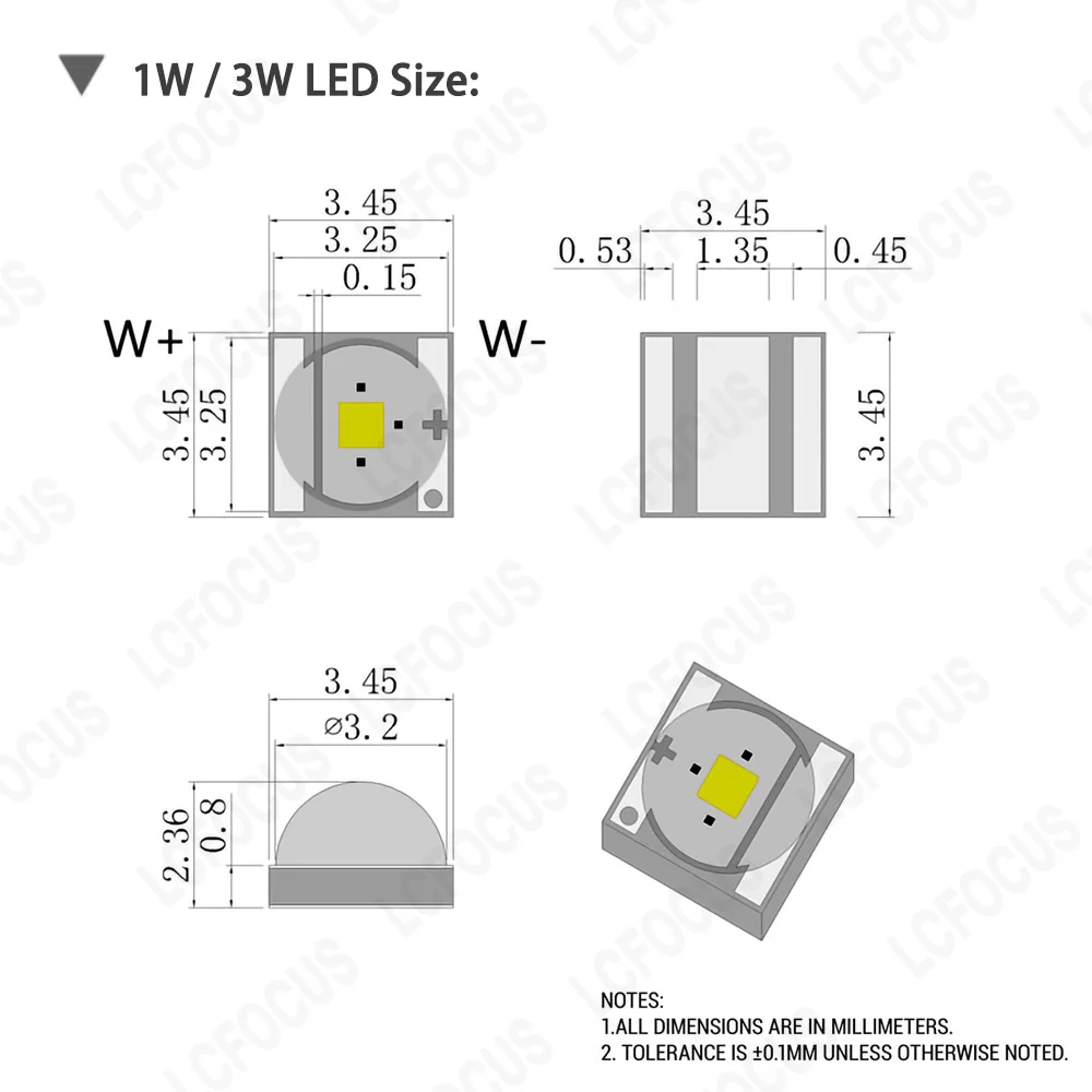 Alto brillo 1W 3W 5W 10W Chip LED amarillo dorado blanco cálido blanco frío 1700K 3000K 6000K COB SMD 45mil 55mil 78mil para cuentas de lámpara 3535 CREE XPE