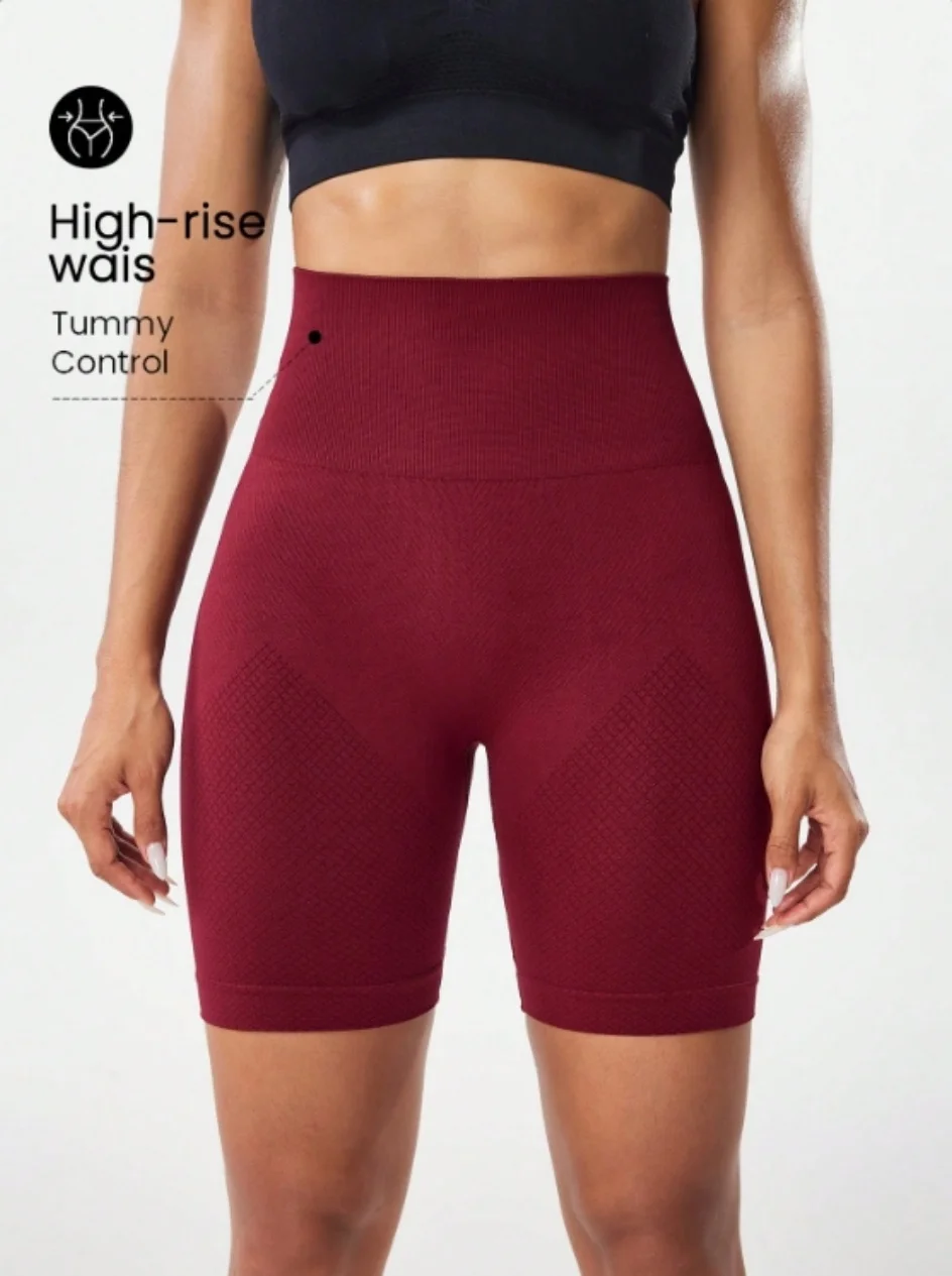 Pantalones cortos deportivos ajustados de cintura alta para mujer, pantalones de yoga para fitness, pantalones para correr elásticos y transpirables, modernos y sl