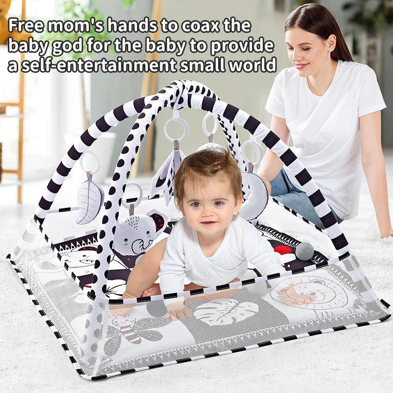 Alfombra de juego para gimnasio para bebé, tapete de juego para niños, estante para actividades de bebé recién nacido, estera de gimnasio de 0 a 36 meses, manta de juego para gatear, juguetes