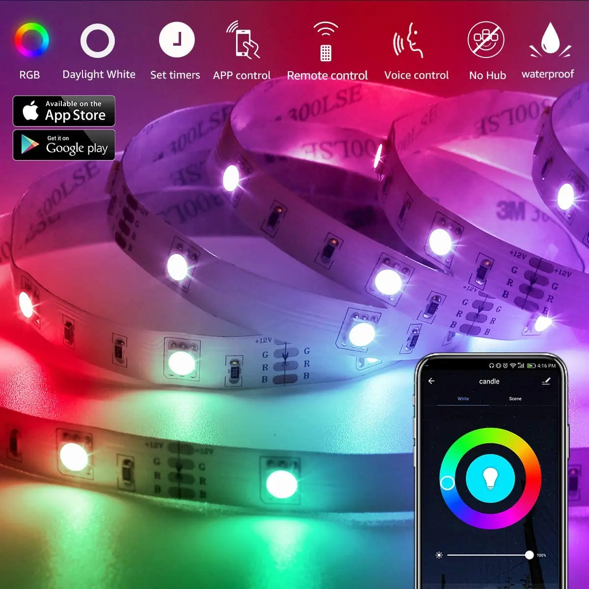 Tira de LED 5050 DC 12V 24V RGB blanco cálido 5 metros impermeable raya de luz Flexible 60LED/cinta pigmentada Luces lámpara cinta TV retroiluminación