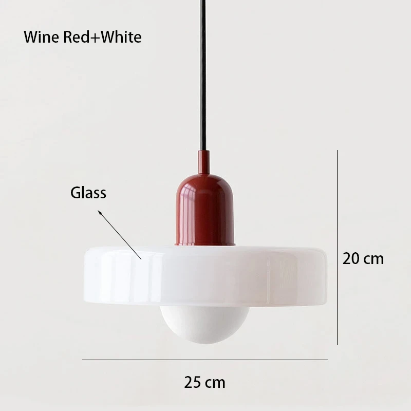 Lámpara de Techo de Vidrio Estilo Nórdico Bauhaus para Comedor, Sala de Estar, Dormitorio, Bar, Cafetería, Decoración Retro