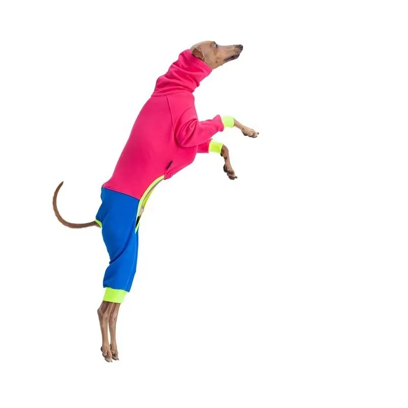 Mono Polar de Cuello Alto para Galgo y Whippet, Pijama Elástico de Cuatro Patas, Ropa Térmica para Perros, Mameluco Suave de Cuerpo Entero