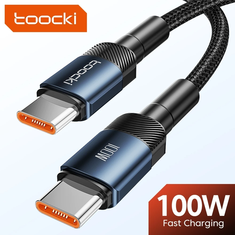 Toocki 100W USB C a tipo C Cable PD3.0 Cable cargador de carga rápida Cable de datos para Macbook Huawei Xiaomi POCO Samsung Cable de USB-C