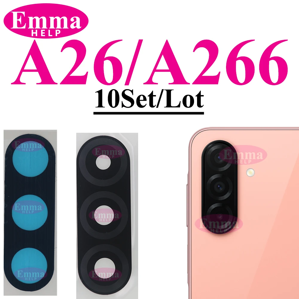 Lente de cristal de repuesto para cámara trasera Samsung A56 A07 A17 A06 A16 A26 A36 A52s A15 A55 A35 con adhesivo de pegamento para cristal de cámara