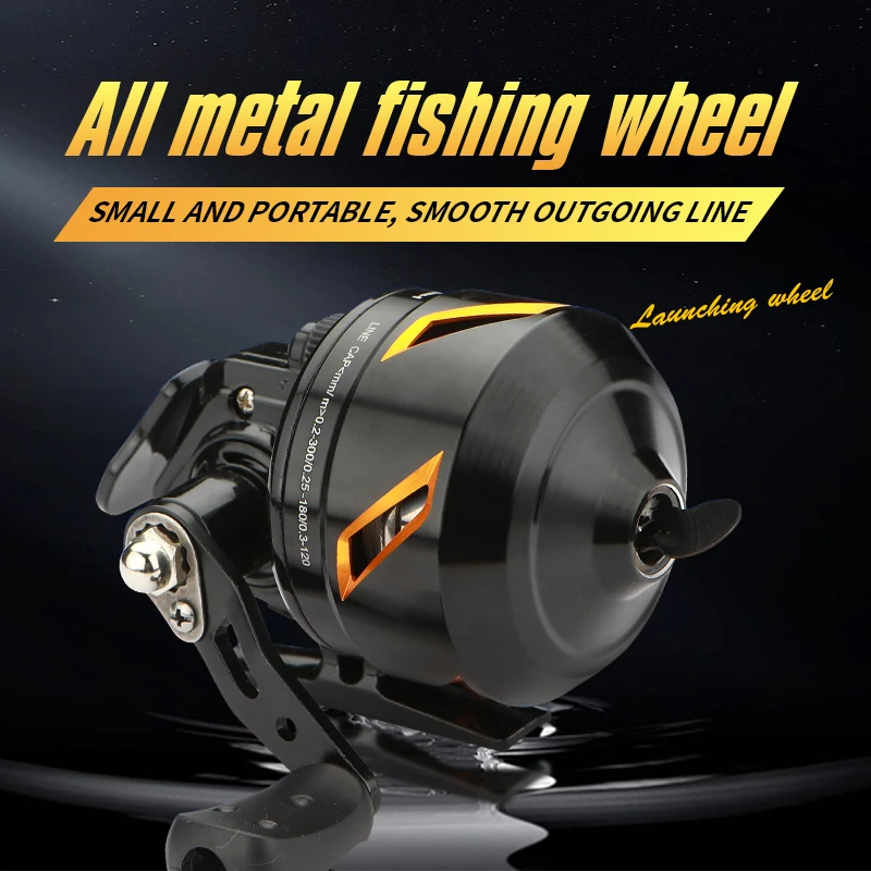 Carrete de pesca con tirachinas ROLLFISH, agua salada, agua dulce, cuerpo cerrado de Metal, rueda de tiro para pesca al aire libre, relación de engranaje 3,9: 1 Max 8KG