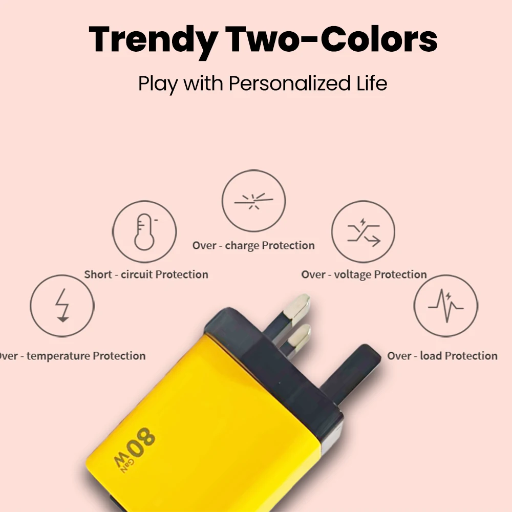Cargador de Teléfono USB Tipo C de Carga Súper Rápida de 80W con Cable USB C Telescópico para iPhone 16 15 Samsung Laptop con Luz