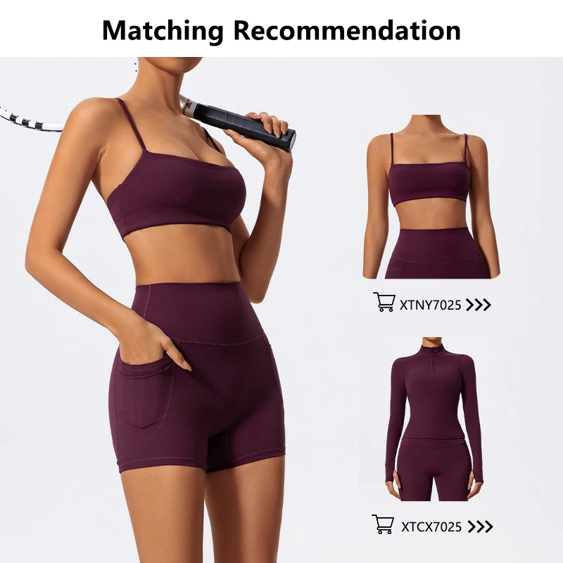 Shorts Deportivos Hearuisavy de Verano con Bolsillos, Leggings de Gimnasio para Mujer, Shorts de Ciclismo de Secado Rápido, Ropa de Yoga, Shorts Deportivos de Cintura Alta