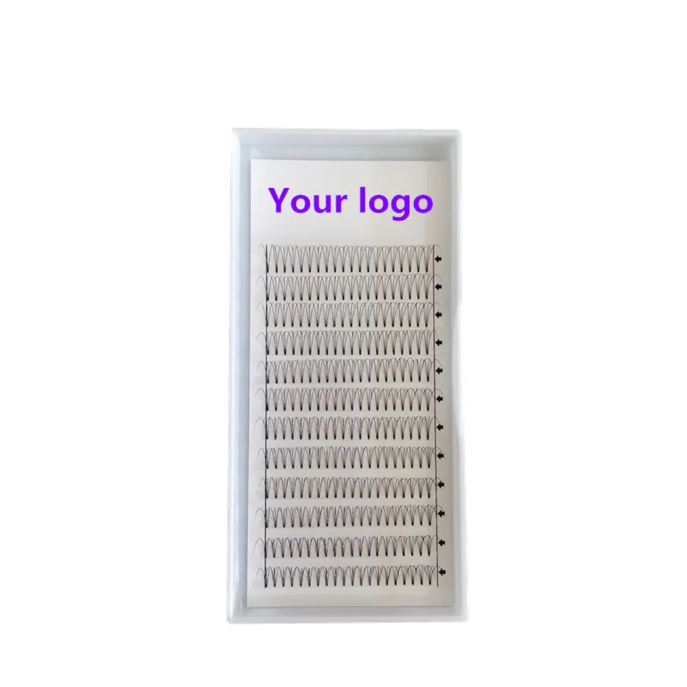 10 unids/lote 3D 4D 5D 6D ventiladores prefabricados pestañas extensiones de pestañas de tallo puntiagudo alta calidad prefabricadas Faned C D Curl Lash Bandejas