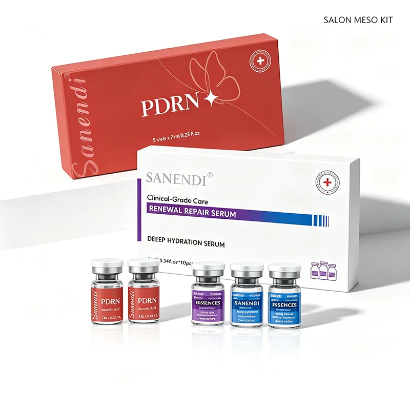 Kit de Reparación con PDRN+EGF+Ácido Hialurónico, Suero con Factor de Crecimiento de ADN de Salmón, Hidratación Profunda, Calmante, Renovación de la Barrera Cutánea, Set Meso Salon