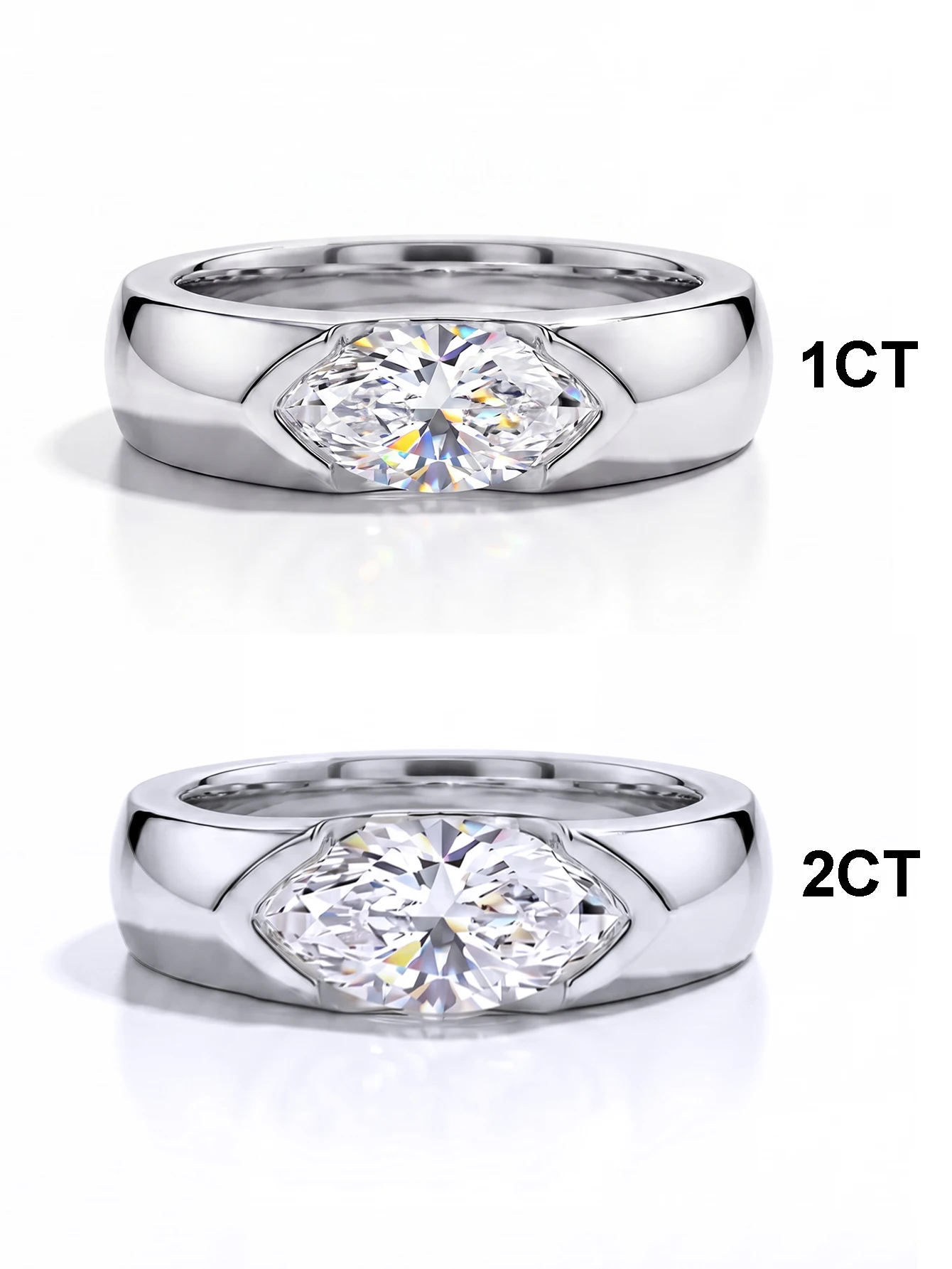 Anillo de Boda de Plata de Ley 925 con Diamante Moissanite Marquise de 1 Quilate, Anillos de Compromiso para Mujer, Joyería Fina de Regalo