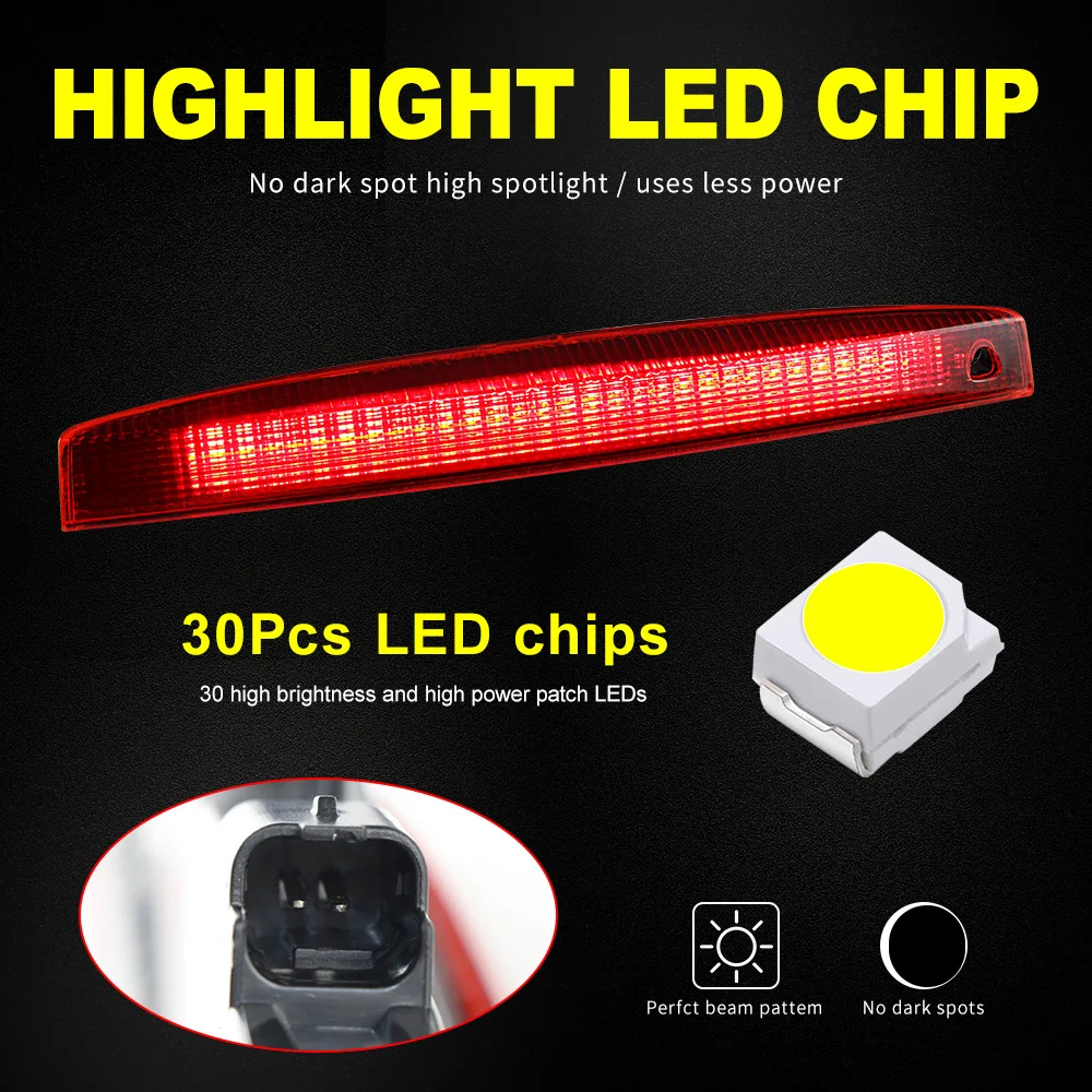 1 tercera tercera luz de freno, lámpara de freno LED para Renault Megane MK II 2003-2008 luz trasera, carcasa roja OEM: 8200175538