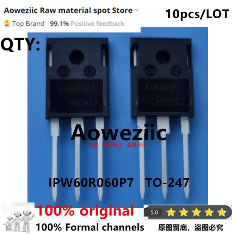 Aoweziic 2023+ 100% nuevo importado Original IPW60R060P7 60R060P7 MOS FET 650V 48A