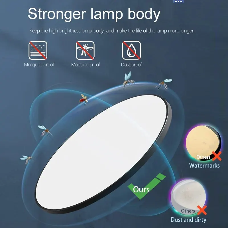 Lámpara de techo Led inteligente para dormitorio y sala de estar, luces modernas regulables con Control remoto por aplicación, 36W, 50W, 220V